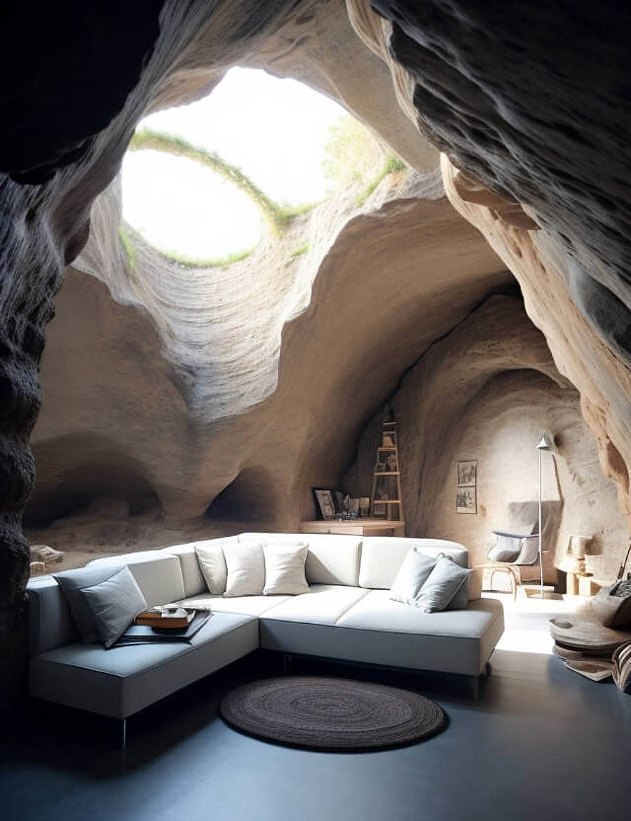 Return to nature in unique cave residence by Parima Shahrezai